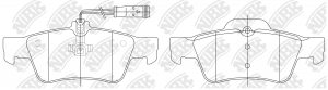 Колодки тормозные MERCEDES-BENZ W211/W212/W220/W221/R230 задние (с датчиком) PN0 PN0344W NIBK