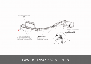 Жгут FAW J6,4180 проводов масляного насоса кабины OE 8115645-B82-B FAW