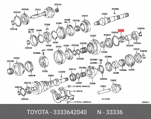 Шестерня пятой передачи 33336-42040 33336-42040 TOYOTA