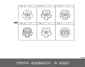 колпак колеса!\ Toyota Land Cruiser 4.0 15-18 4260B-60370 TOYOTA