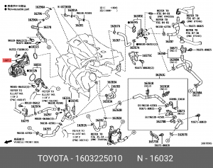 помпа системы охлаждения!\ Toyota Camry 19> 16032-25010 TOYOTA