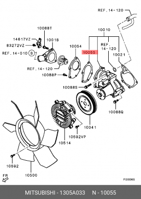 ПРОКЛАДКА ВОДЯНОГО НАСОСА 1305A033 MITSUBISHI
