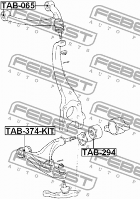 Сайлентблок передн рычага (компл-2шт) LEXUS LS430/CELSIOR UCF30 00-06 TAB-374-KI TAB-374-KIT FEBEST