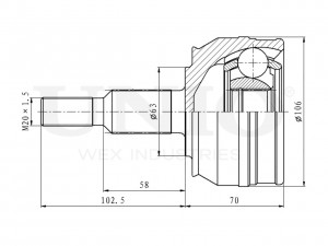 ШРУС внешний CVJ-20054 UNIO