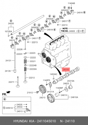 Вал распределительный HYUNDAI HD65,72,78,County дв.D4DB,D4DD OE 2411045010 HYUNDAI KIA