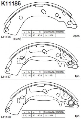 Колодки тормозные барабанные Hyundai Getz 02-05 K11186 K11186 MK KASHIYAMA