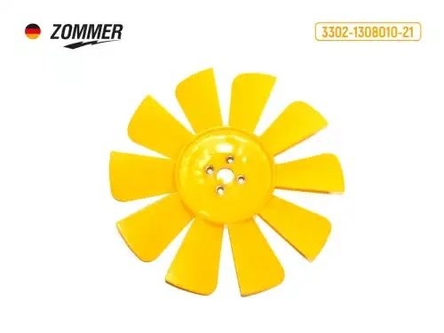 Вентилятор охлаждения ГАЗель 10-лопастной желтый 3302130801021 ZOMMER