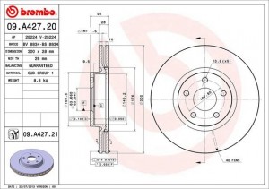 Диск тормозной Brembo Painted Disc 09.A427.21 09.A427.21 BREMBO