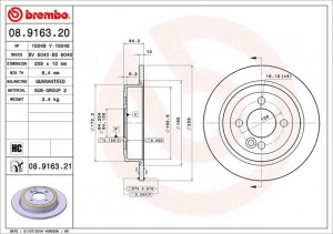 Диск тормозной Brembo Painted Disc 08.9163.21 08.9163.21 BREMBO