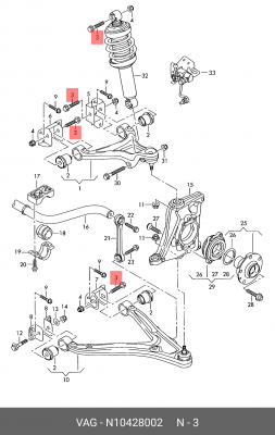Болт VW AUDI SEAT SKODA OE N 104 280 02 VAG