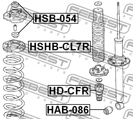 отбойник заднего амортизатора \HONDA ACCORD VI 1.6 99>02, i 98>02, LS, VII 2.0 0 HD-CFR FEBEST