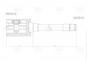 ШРУС BMW X5 E70 (07-) (внутр. перед. прав.) (GO 2626) GO 2626 TRIALLI