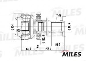 ШРУС внутренний VW T5 1.9TD-2.0 03- (GKN 304837) GA10037 GA10037 MILES
