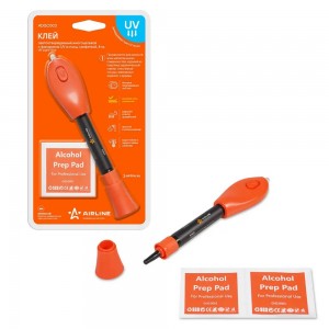 Клей светоотверждаемый многоцелевой c фонариком UV и очищ. салфеткой 4гр ADGC003 AIRLINE