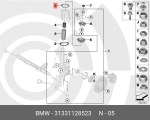 проставка пружины верхняя!\ BMW 5 E30/E36 31 33 1 128 523 BMW