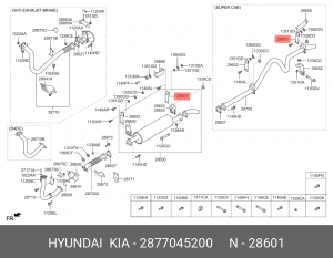 Кронштейн HYUNDAI HD65,72,78 глушителя задний OE 2877045200 HYUNDAI KIA