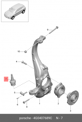 Опора шаровая AUDI A4 (08-15) передняя нижняя левая/правая OE 4G0 407 689 C VAG