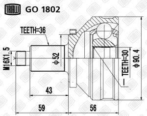 ШРУС наружный GO 1802 TRIALLI