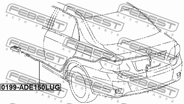 Тросик замка багажника TOYOTA COROLLA E15 SED 0199-ADE150LUG 0199-ADE150LUG FEBEST
