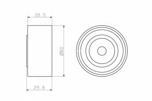 Ролик ГРМ опорный Hyundai Sonata (EF), Santa FE I (SM), Trajet 2.0 (98-15) GT100 GT10061 GMB