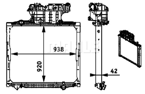 Радиатор охлаждения с рамкой TGA ('00-), TGS/TGX ('07-) CR 701 000P MAHLE KNECHT