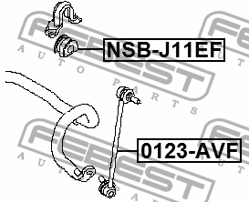 Втулка переднего стабилизатора d22 NISSAN QASHQAI UK NSB-J11EF NSB-J11EF FEBEST