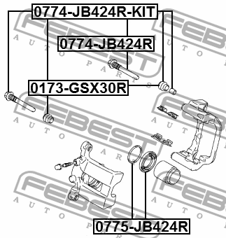 INFINITI EX/QX50 (J50) 2008> d8,2 mm 0774-JB424R-KIT FEBEST