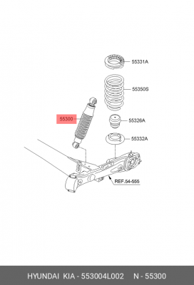 амортизатор задний газовый!\ Hyundai Solaris, KIA Rio III 11> 553004L002 HYUNDAI