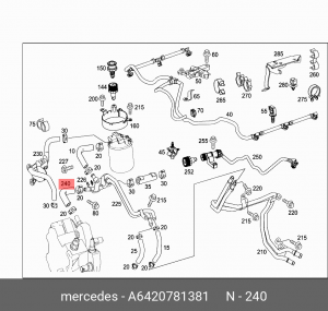 шланг топливный!\ MB GL 350 A 642 078 13 81 MERCEDES BENZ