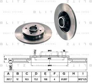 Диск тормозной задний CITROEN Berlingo/C4/Picasso/Grand Picasso 06 BS0259 BS0259 BLITZ
