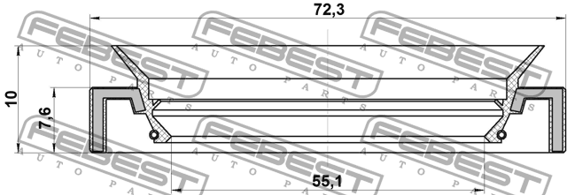 Сальник ступицы передн колеса (57X72X7,6X10) SUZUKI BALENO 95-01 95HAY-57720810X 95HAY-57720810X FEBEST