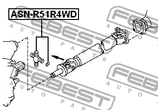Крестовина карданного вала 27x92 ASN-R51R4WD ASN-R51R4WD FEBEST