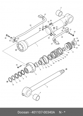 401107-00340A Ремкомплект г/ц ковша K9001752 401107-00340A DOOSAN