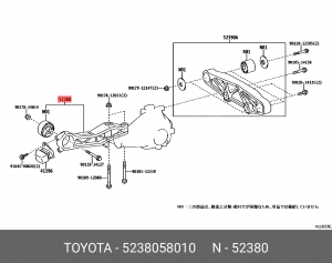 Кронштейн заднего редуктора передний 52380-58010 TOYOTA