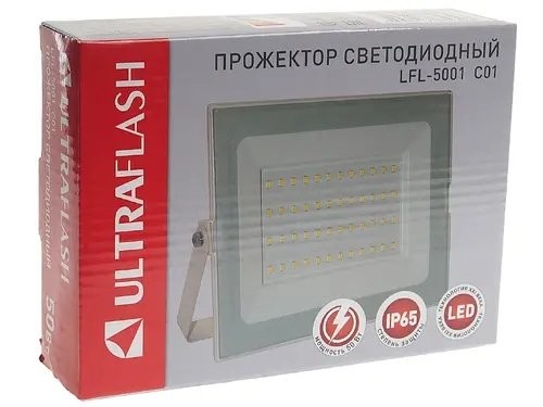 Светильник светодиодный 220V 50W 6500K белый ULTRAFLASH UFFL5001W ULTRAFLASH
