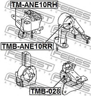 Сайленблок задней подушки двигателя TOYOTA AVENSIS T25 2003.01-2008.11 TMB-ANE10 TMB-ANE10RR FEBEST