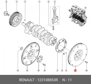 маховик! \ Renault 123108853R RENAULT