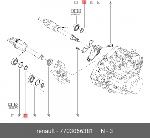 Кольцо стопорное RENAULT LOGAN подшипника привода 7703066381 7703066381 RENAULT