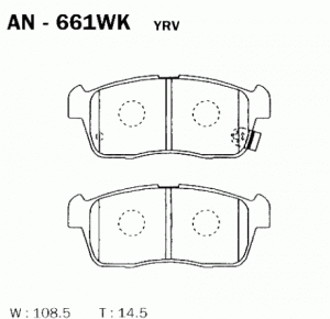 Колодки тормозные дисковые передние ПОДХОДЯТ ДЛЯ Toyota bB 08-, Daihatsu Copen/Y AN661WK AKEBONO