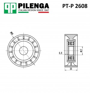 Шкив натяжителя ремня UAZ PATRIOT PT-P2608 PTP2608 PILENGA