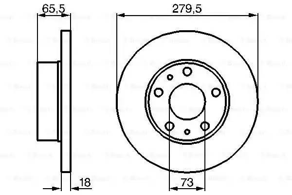 Диск тормозной PEUGEOT Boxer CITROEN Jumper FIAT Ducato передний (1шт.) BOSCH 0 986 478 843 BOSCH