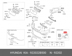 Фара противотуманная HYUNDAI Santa Fe (09-) правая OE 922022B500 HYUNDAI KIA