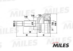 ШРУС наружный VOLVO S40/V40 1.6-2.0 96-00 (с ABS) (GSP 862003) GA20508 GA20508 MILES