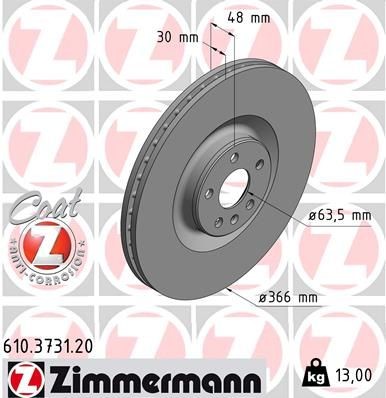 Диск торм vol xc90 ii 14- пер вент 610373120 610373120 ZIMMERMANN