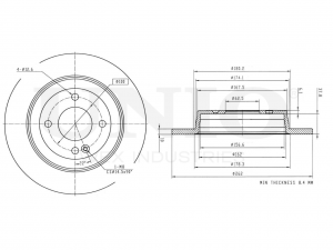 Диск тормозной задний BRD-20001 UNIO
