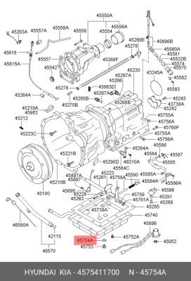 прокладка АКПП! сливной пробки Hyundai H100 97-01 4575411700 HYUNDAI KIA