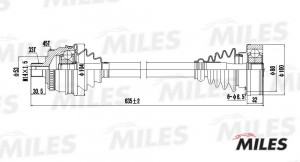 Привод в сборе правый AUDI A4/VW PASSAT 1.6-1.8 95-01 (ABS) (GKN 301221) GC02009 GC02009 MILES