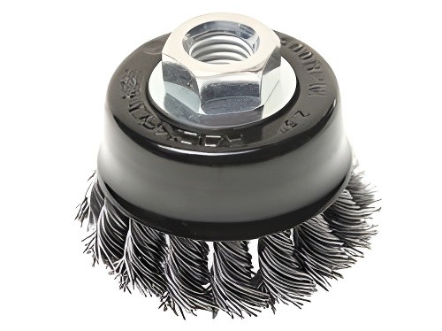 Кордщетка для УШМ "чашка" 60мм витая сталь ROCKFORCE RFBWC125 ROCK FORCE