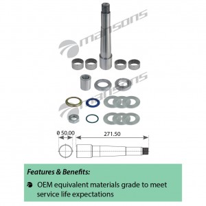 РМК шкворня Ø 31,5/50x270mm / F 800-2700, F/CF 65/75/85/95, 95XF, XF95 20022100 MANSONS