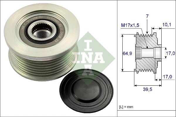 Шкив генератора NISSAN PATHFINDER (R51) 2.5dCi 535017710 535017710 INA